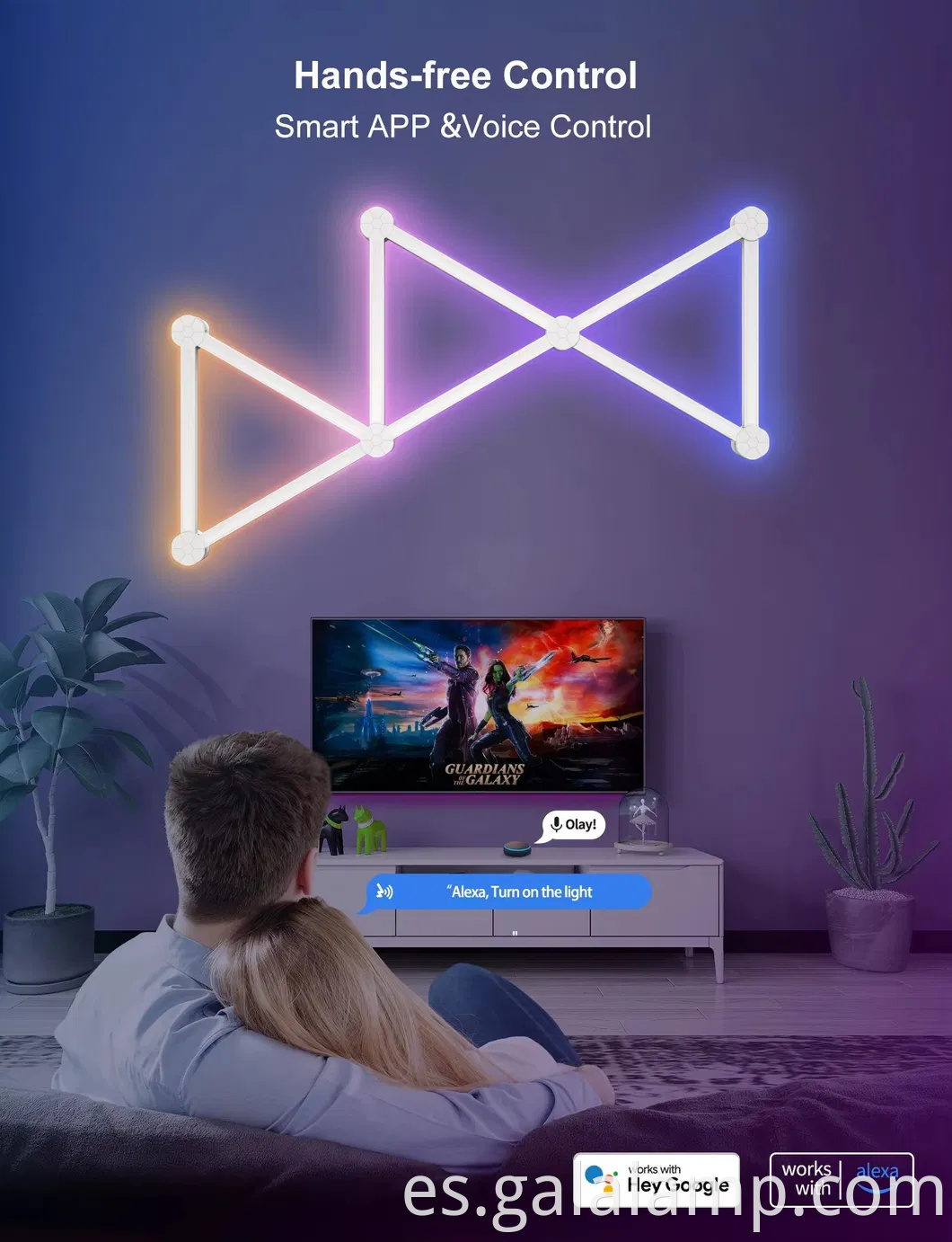 Lámpara de pared segmentada de RGB inteligente para juegos y decoración del hogar